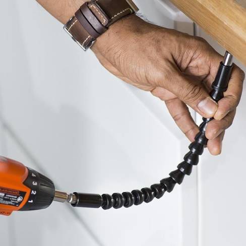 Heavy Duty Flexible Drill Extension with Chuck & Bit Holder, Electric Power Heavy Duty Flexible Drill Extension with Chuck & Bit Holder, Electric Power
