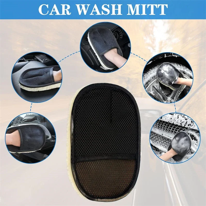 Car Wash Mitt: ShopForUrAuto Microfiber Scratch-Free Set Car Wash Mitt: ShopForUrAuto Microfiber Scratch-Free Set