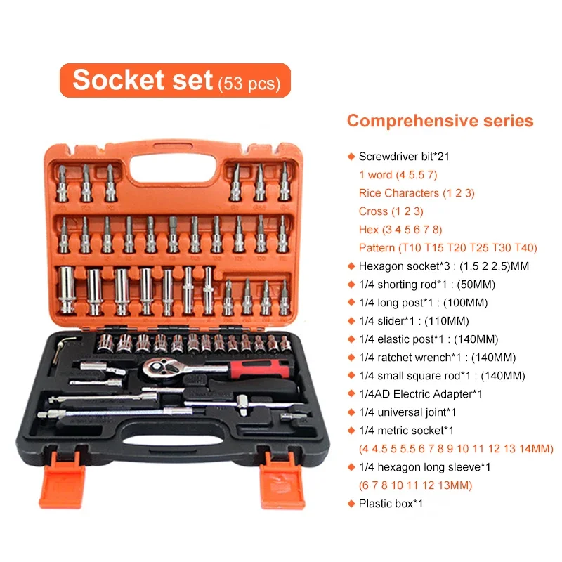 Mechanic Tool Set: ShopForUrAuto 53-Pc 1/4-Inch Socket Set Mechanic Tool Set: ShopForUrAuto 53-Pc 1/4-Inch Socket Set