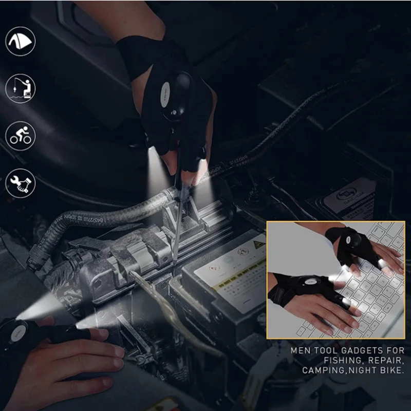 Flashlight Gloves | LED Flashlight Glove Outdoor Fishing Flashlight Gloves | LED Flashlight Glove Outdoor Fishing