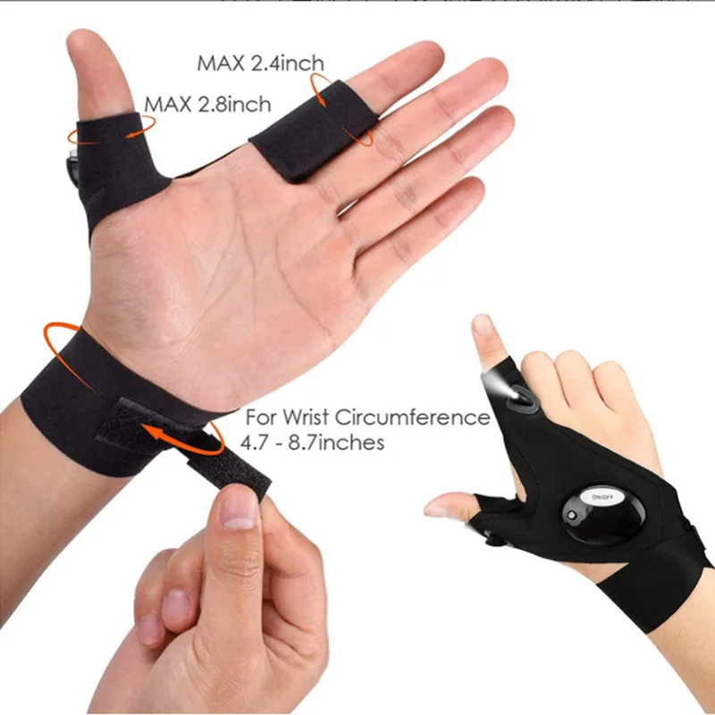 Flashlight Gloves | LED Flashlight Glove Outdoor Fishing Flashlight Gloves | LED Flashlight Glove Outdoor Fishing