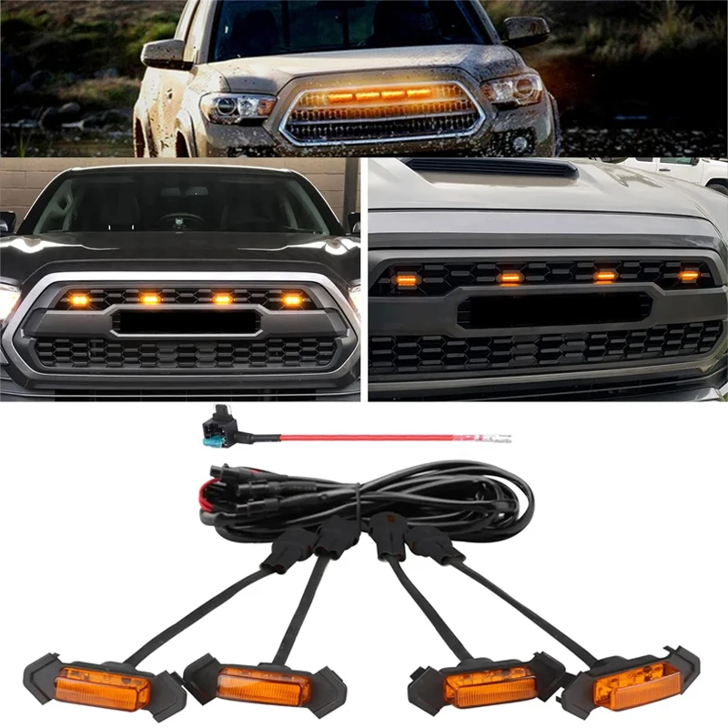 Grill Lights: ShopForUrAuto Amber and White 4-Pc Pro Kit Grill Lights: ShopForUrAuto Amber and White 4-Pc Pro Kit