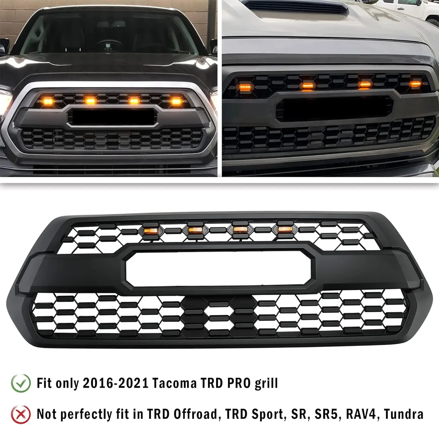 Grill Lights: ShopForUrAuto Amber and White 4-Pc Pro Kit Grill Lights: ShopForUrAuto Amber and White 4-Pc Pro Kit