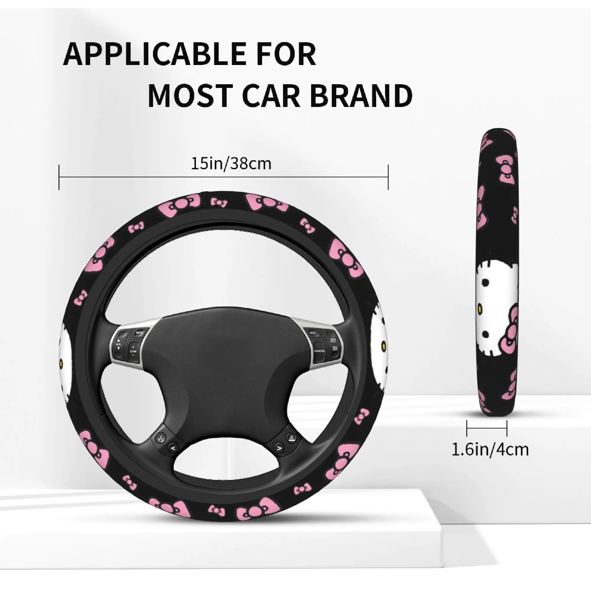 Hello Kitty Steering Wheel Cover: Universal 38cm Protector Hello Kitty Steering Wheel Cover: Universal 38cm Protector