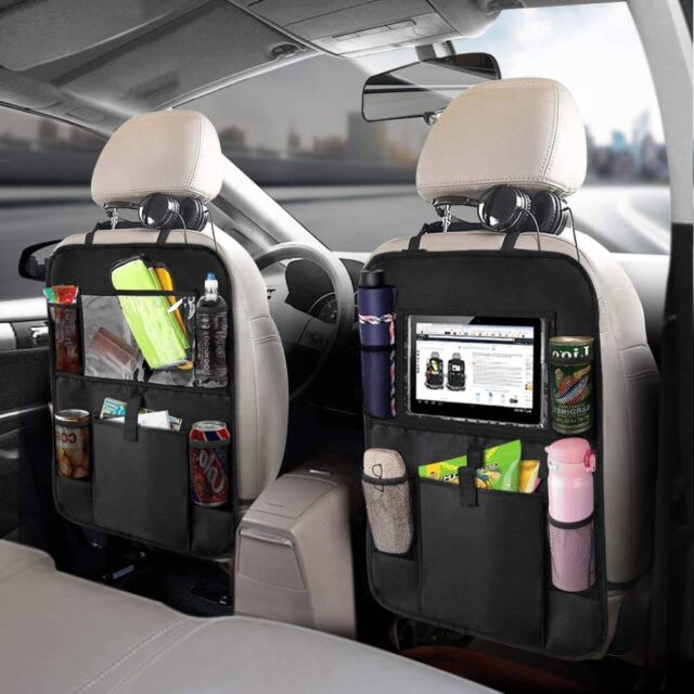 Car Back Seat Organizer: Safe Tablet Holder and Kids Storage