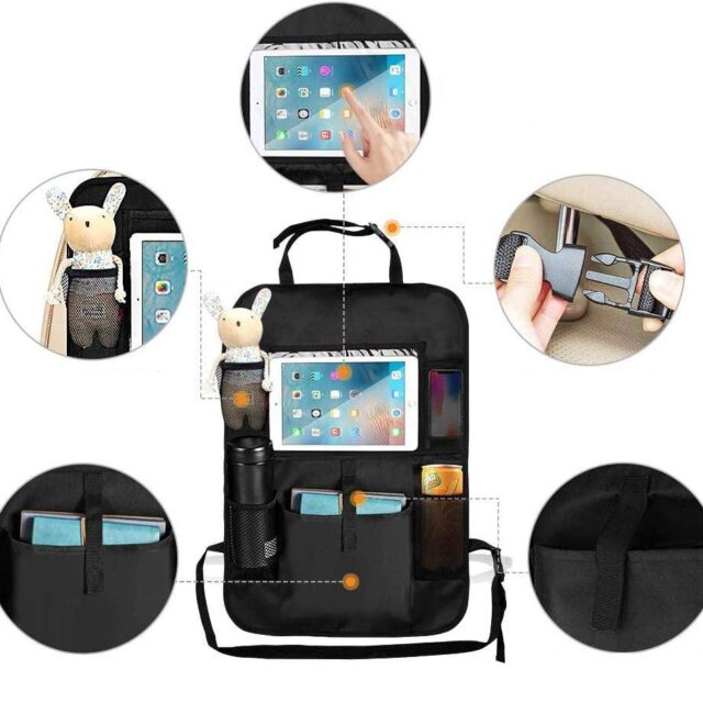 Car Back Seat Organizer: Safe Tablet Holder and Kids Storage