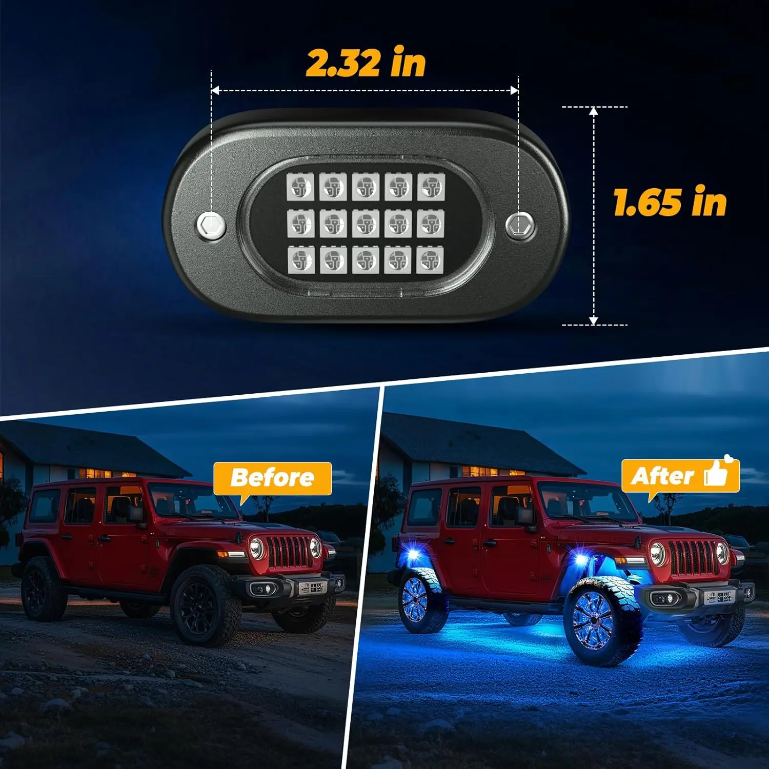 LED Rock Lights: ShopForUrAuto RGB and App Control Kit LED Rock Lights: ShopForUrAuto RGB and App Control Kit