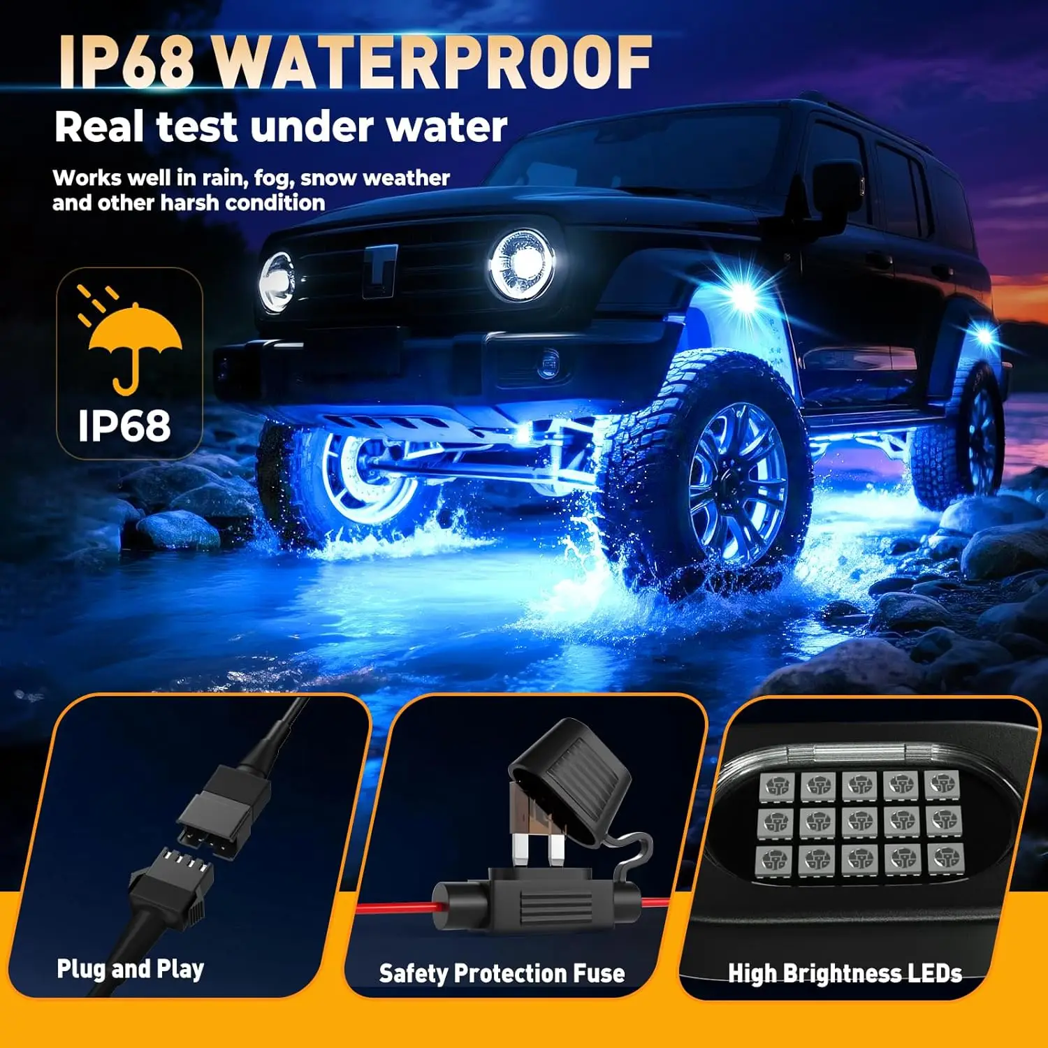 LED Rock Lights: ShopForUrAuto RGB and App Control Kit LED Rock Lights: ShopForUrAuto RGB and App Control Kit