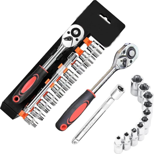 Socket Sets: Durable Chrome Vanadium Complete Tool Kit