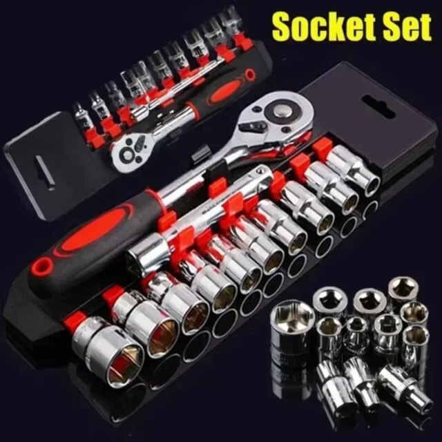 Socket Sets: Durable Chrome Vanadium Complete Tool Kit