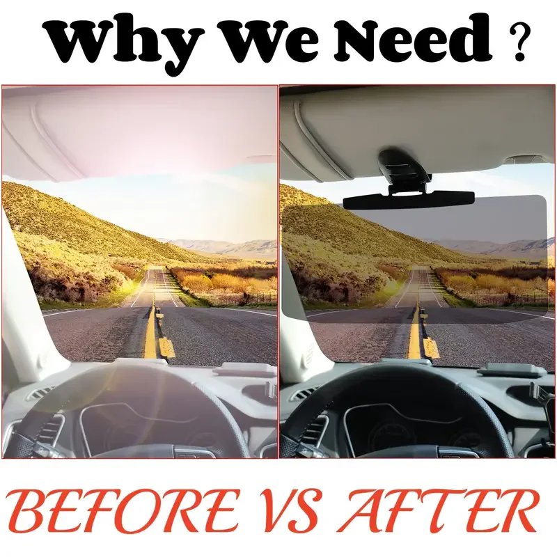 Car Sun Visor: Anti-Glare Day Night Shield Protects Driver. Car Sun Visor: Anti-Glare Day Night Shield Protects Driver.