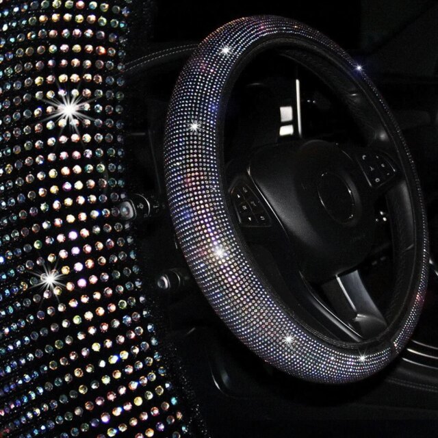Rhinestone Steering Wheel Cover – Bling Luxury Crystal Wrap