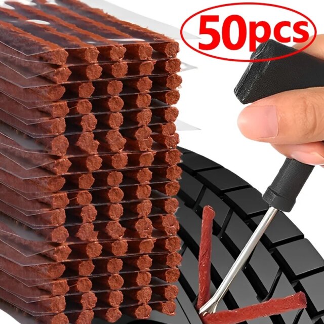 Tire Patch Kit Tubeless Rubber Strings Glue Puncture Tool