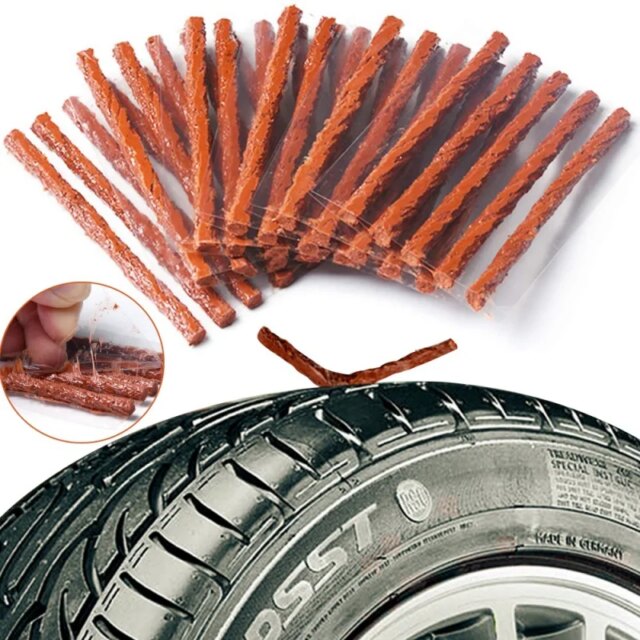 Tire Patch Kit Tubeless Rubber Strings Glue Puncture Tool