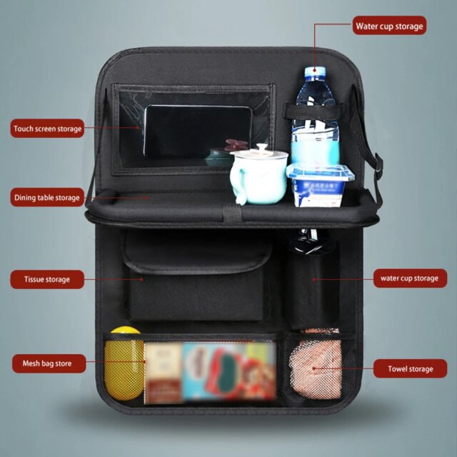 Back Seat Car Organizer Travel Kids Hanging Storage Bag PU