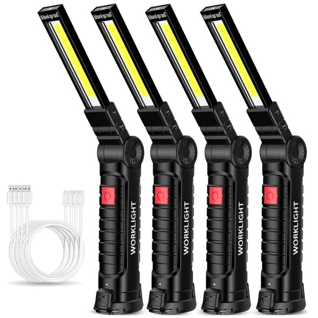 LED Work Light COB USB Rechargeable Built in Battery Lamp