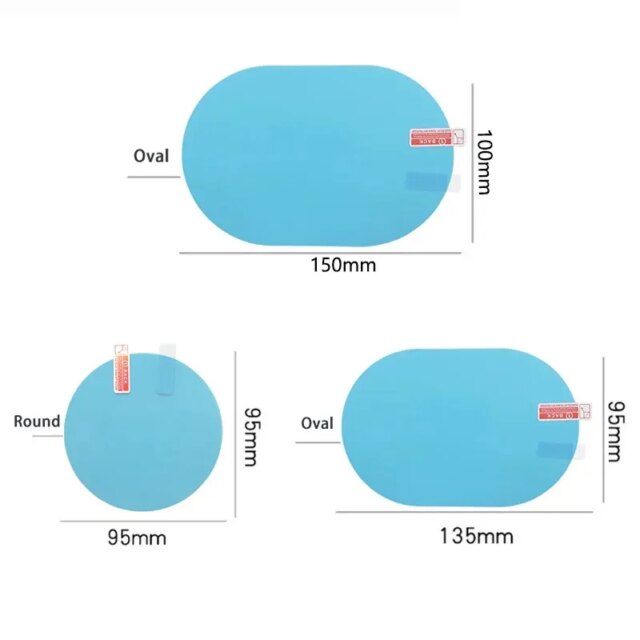 Car Anti Fog Rear Mirror Sticker 2 Pcs Rainproof Clear Film