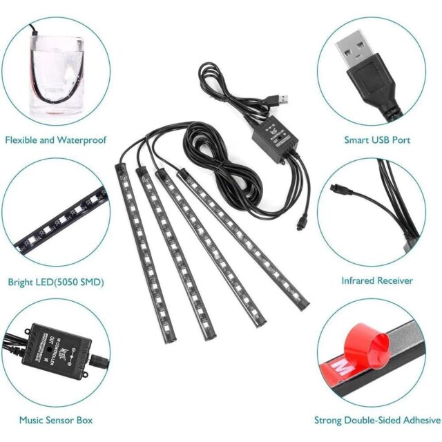Ambient Lighting Car – Durable DIY Strip and Multi Color Kit