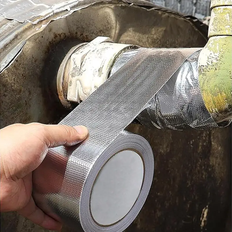 Sealing Performance on Metal Weatherproof repair tape showing strong adhesion on metal surface