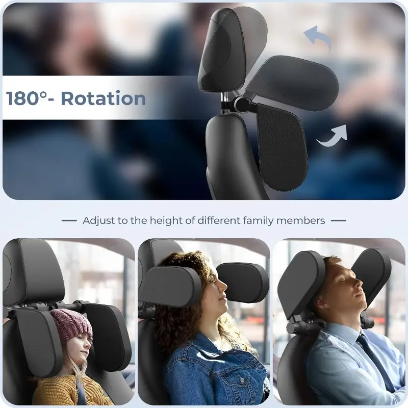 Passenger Travel Comfort Passenger using pillow for car seat for comfortable side neck support during travel