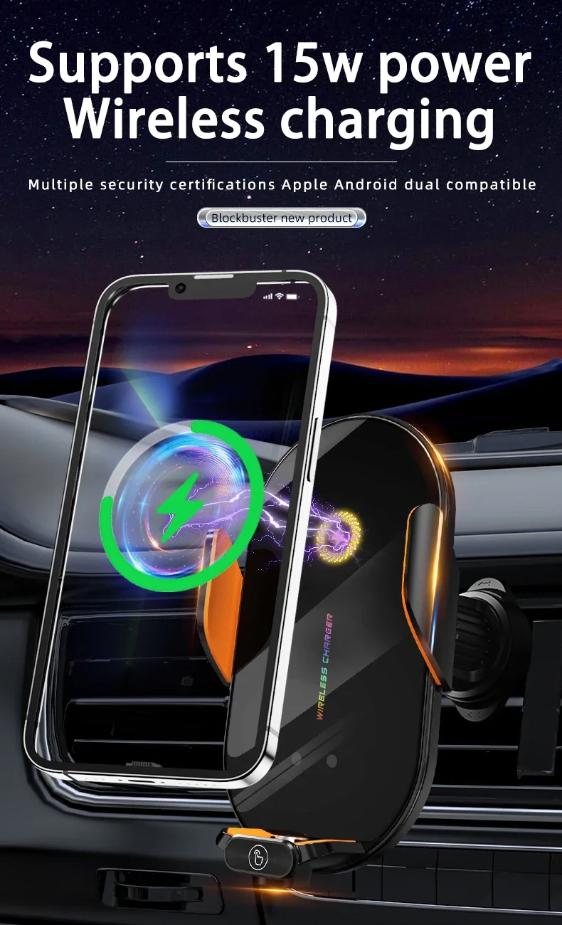 Phone mounted on the wireless charger with a clear GPS view