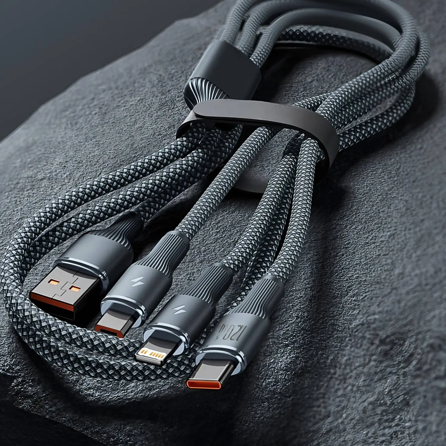 USB Charger magnetic accessory set with interchangeable connector tips