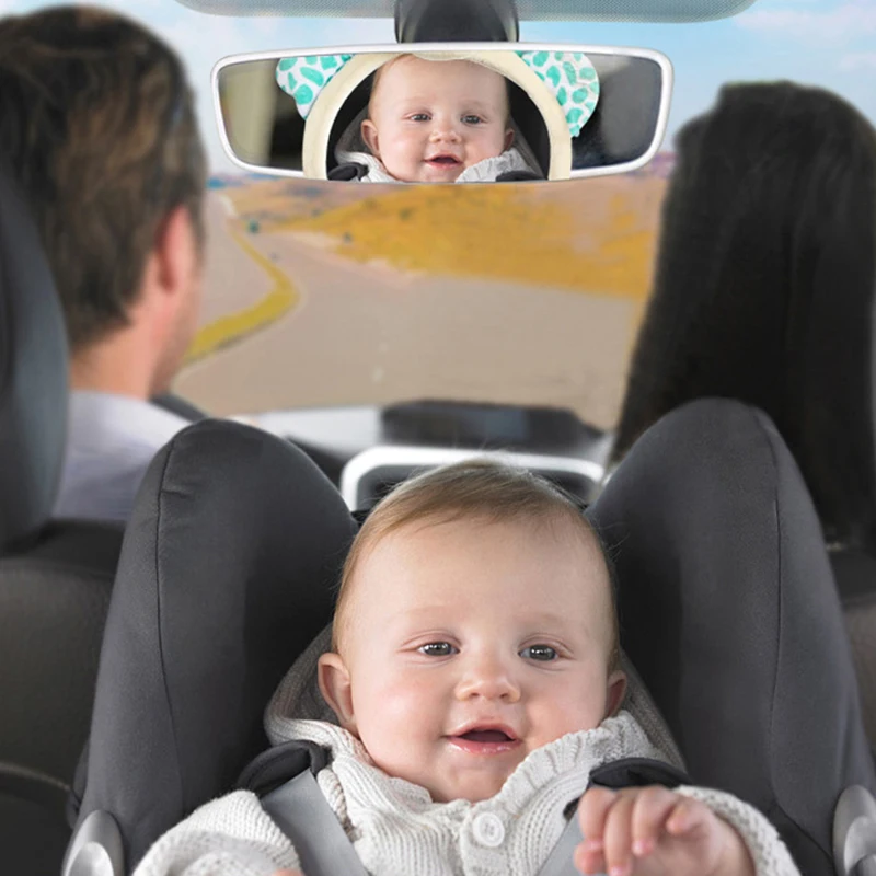 Rear Seat Infant View Baby car mirror attached to rear headrest showing clear view of infant