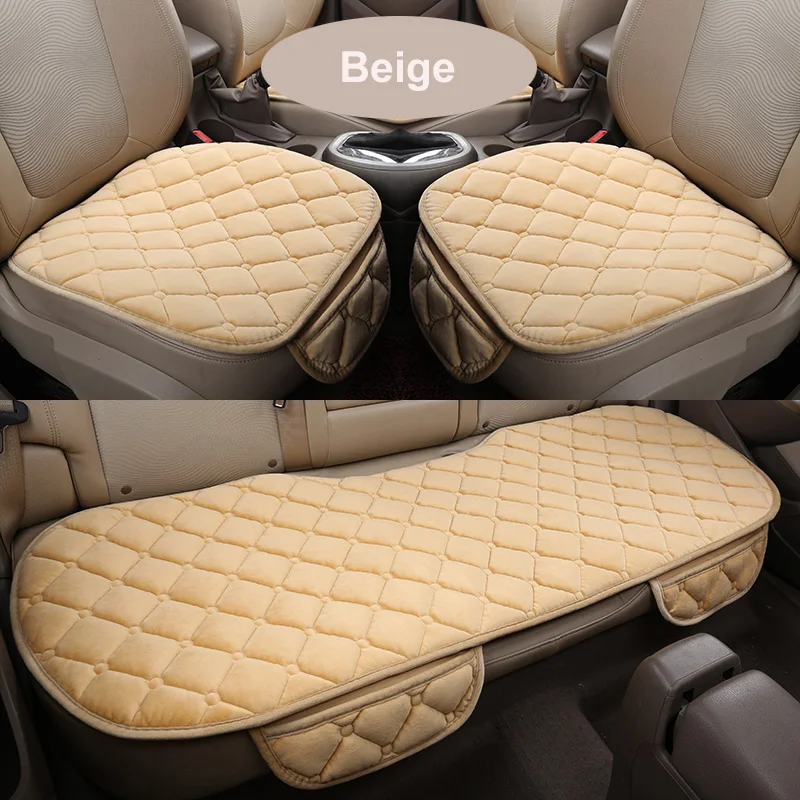 Plush Covers for Car Seats and Soft Seat Pad Protector Set