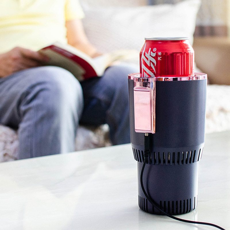 Car cup holder cooler with anti-slip base and 12V power connection