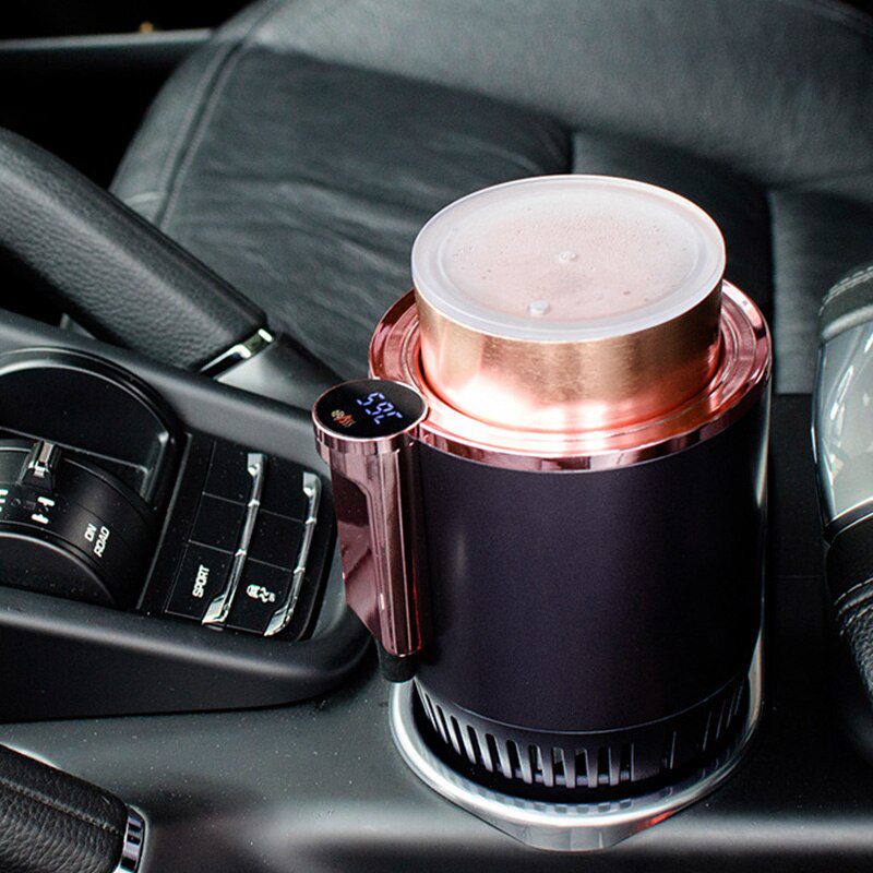 Car cup holder cooler with smart heating and cooling function for vehicle use