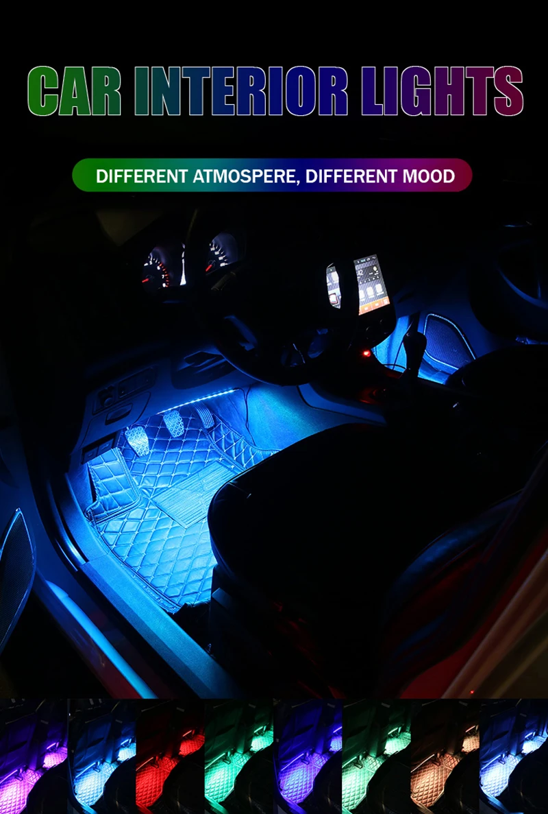 Ultimate RGB Ambiance System LED Car Lights Interior RGB strip kit