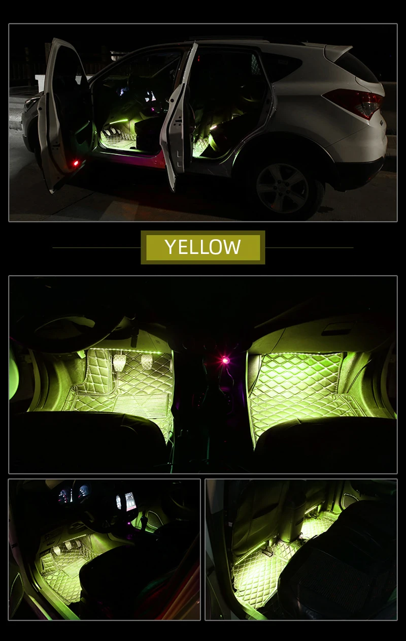 Complete 4-Piece Kit Complete 4-piece LED interior light kit with cigarette lighter adapter