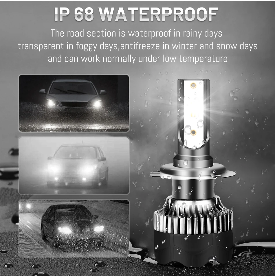 LED Headlight | 12V Bulb Kit with H11 Socket Options 1 LED Headlight bulb with 3570 CSP LED chip detail
