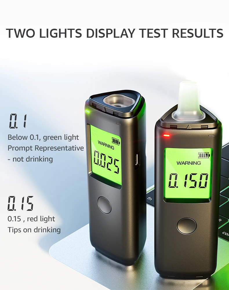 Smart dual modes on alcohol tester with blowpipe for precise testing