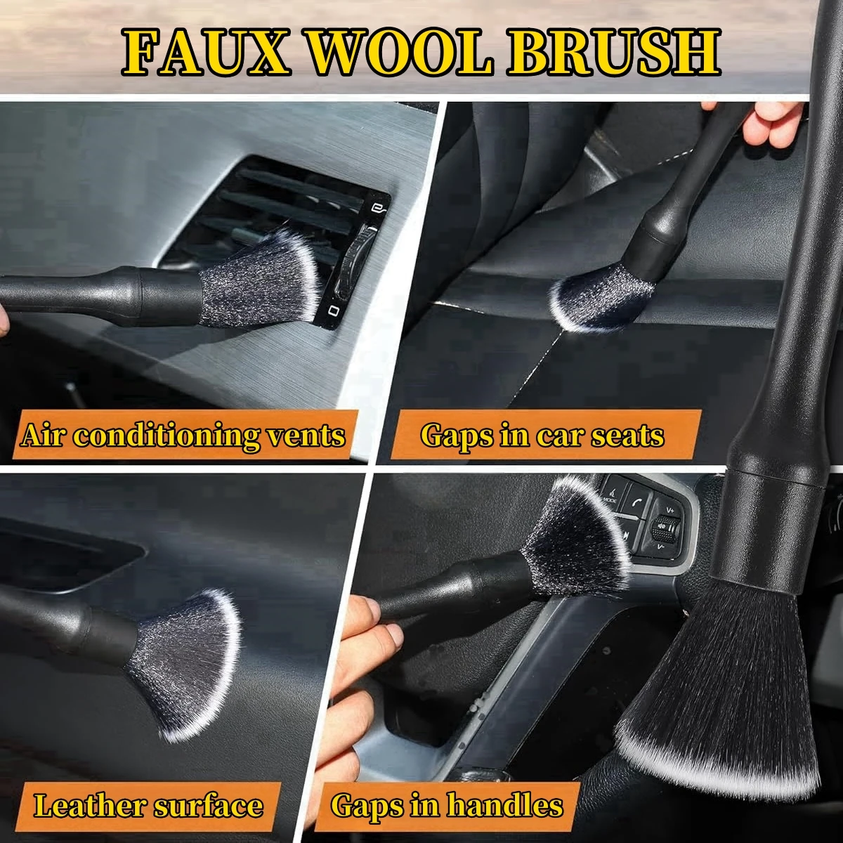 Detailing Brushes | 5-Piece Interior and Exterior Set 3 Detailing Brushes with different bristle materials for vehicle cleaning