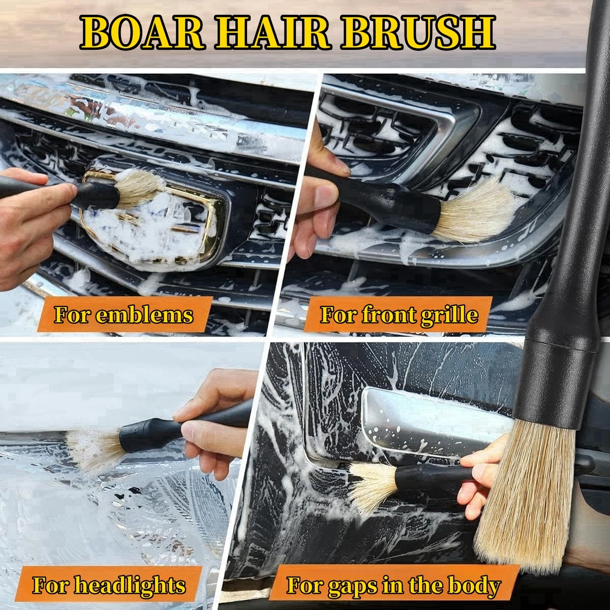 Detailing Brushes | 5-Piece Interior and Exterior Set 1 Detailing Brushes used to clean a vehicle air vent