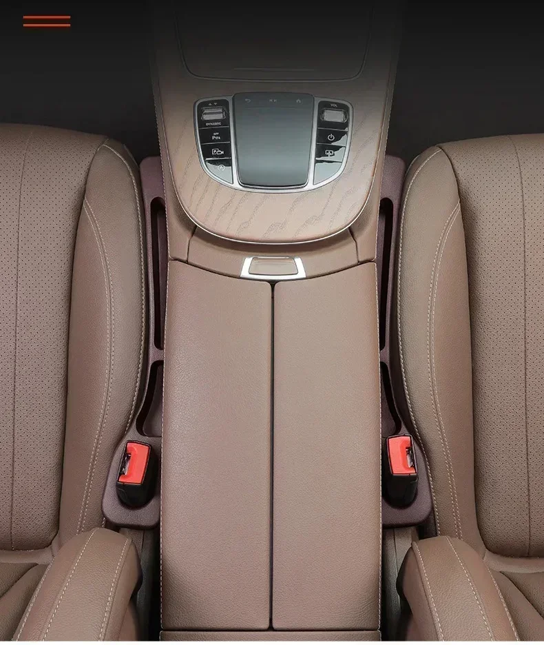 Seat gap filler leak-proof synthetic leather car organizer