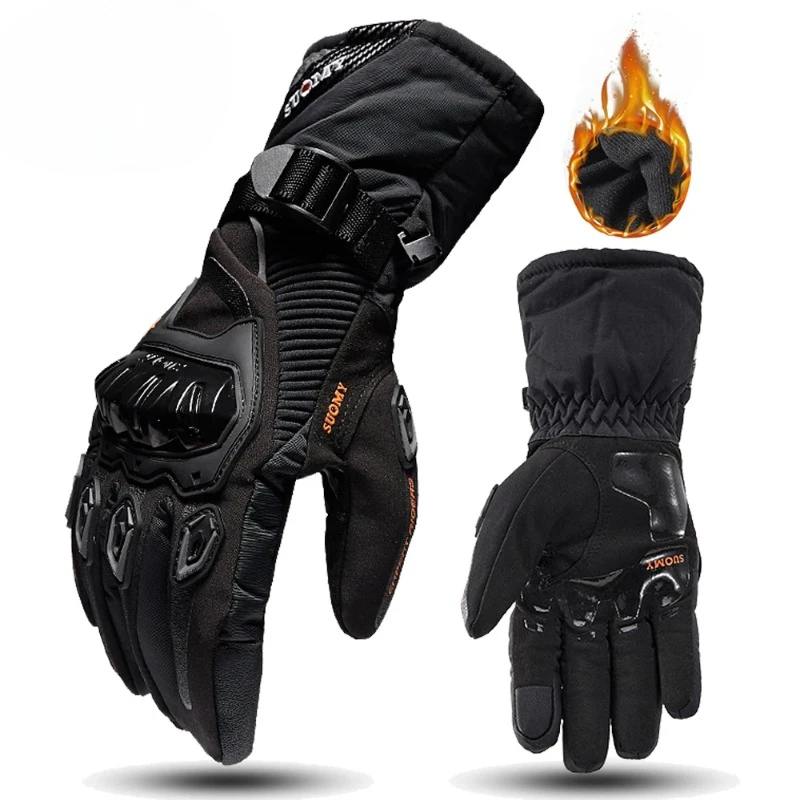Armored Leather Riding Gloves Motorcycle Gloves for Men made of waterproof leather with armored padding