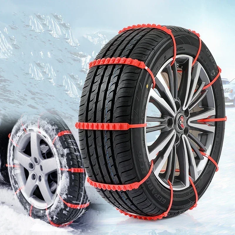 3-Step Installation Process Step by step installation of winter traction ties on a car wheel