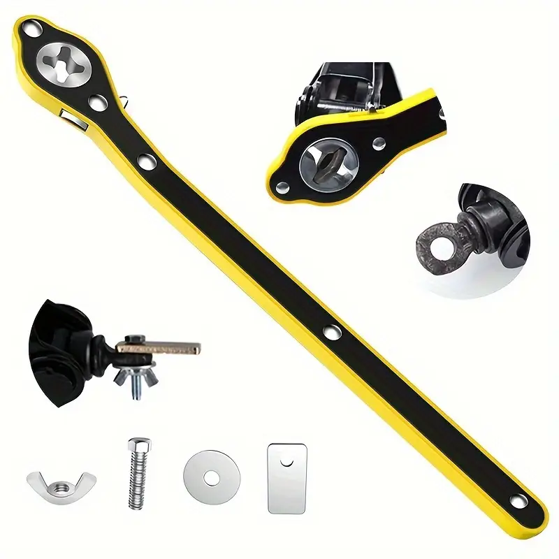 Close-up of 360 degree swivel head on the jack wrench