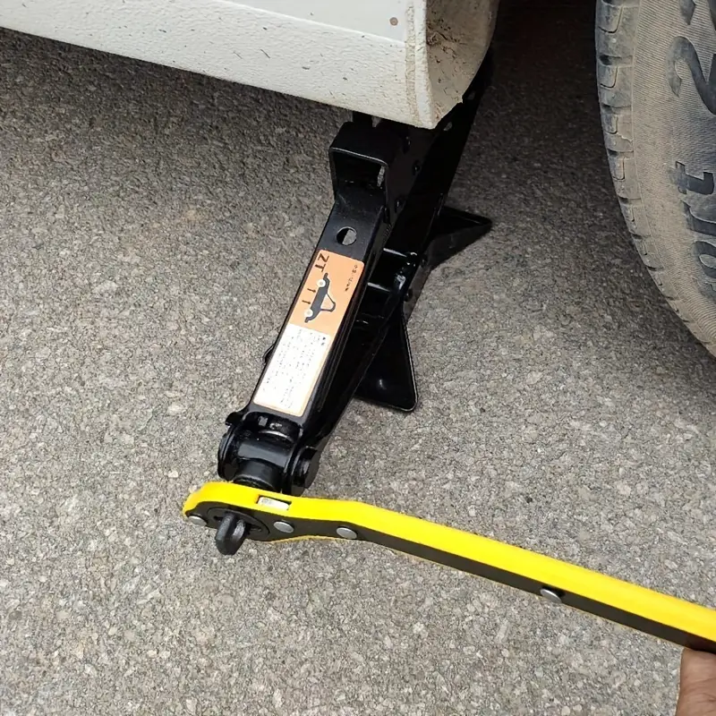 Complete view of Universal Jack Ratchet Wrench for emergency tire changes