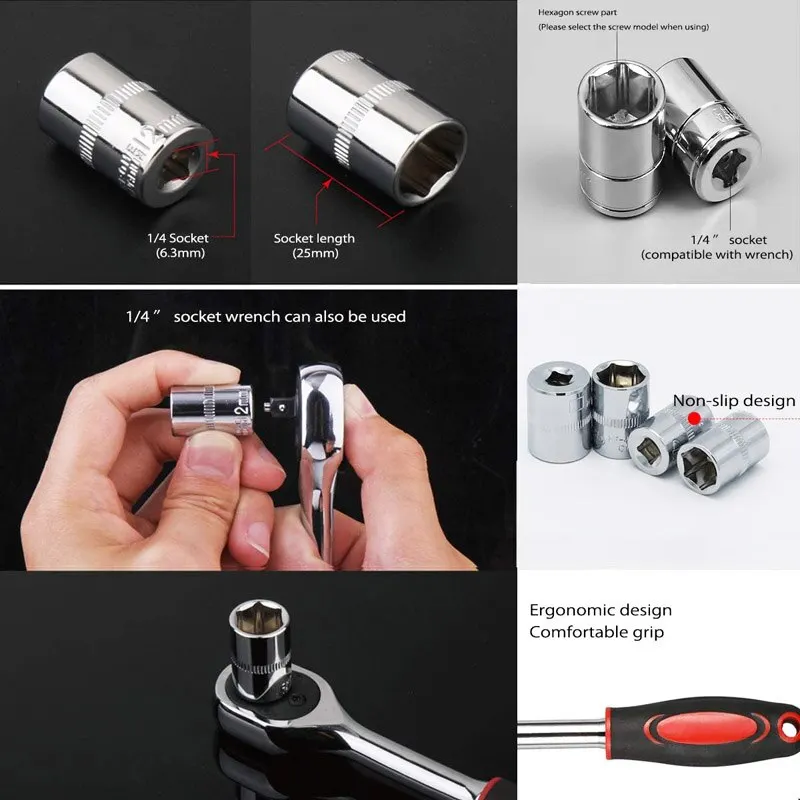 Socket Sets: Durable Chrome Vanadium Complete Tool Kit