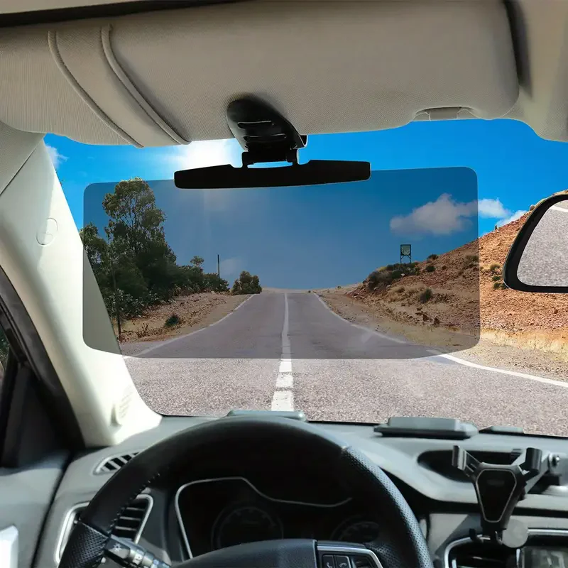 Car Sun Visor polarized clip-on visor extender attached to a vehicle sun visor