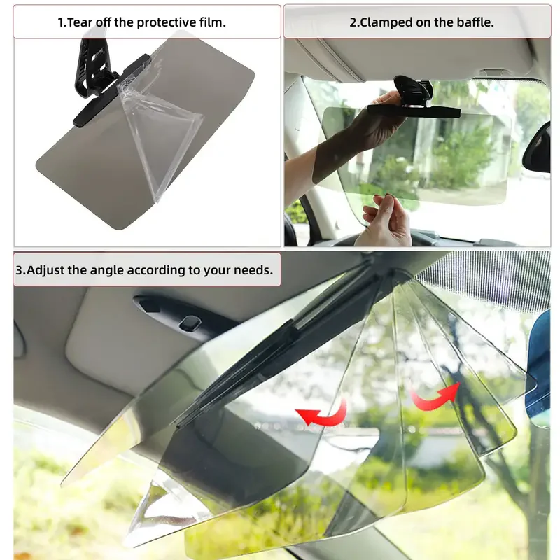 Polarized lens detail on a Car Sun Visor clip-on extender