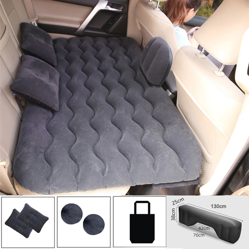 Travel storage bag and air pump included with car air mattress