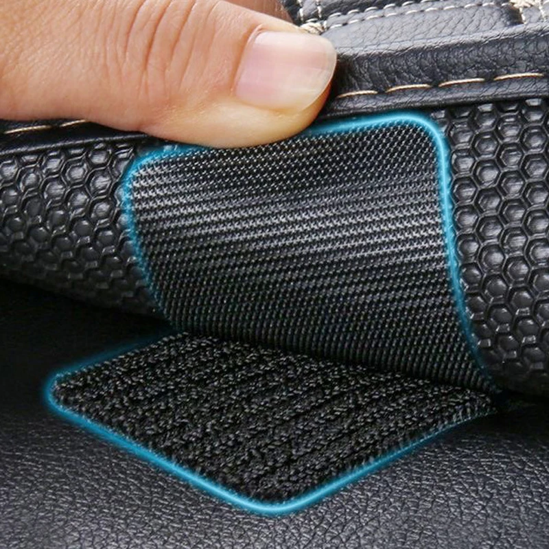 Close up of strong adhesive backing on hook loop tape for residue-free application