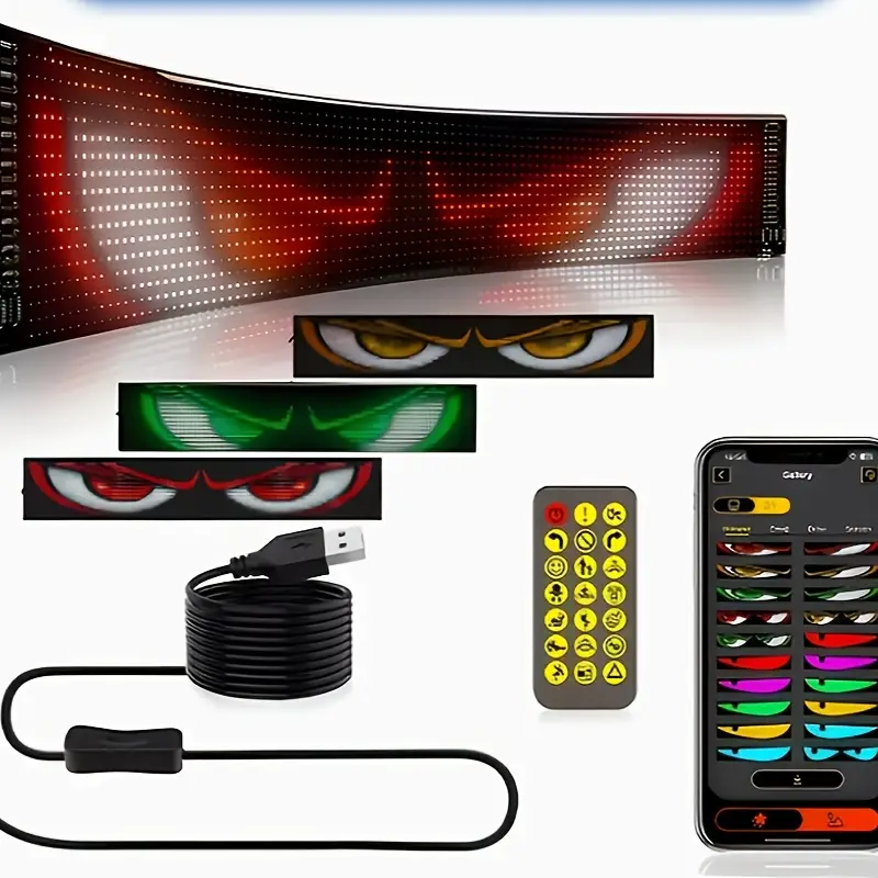 LED Display Flexible programmable car window screen with RGB matrix