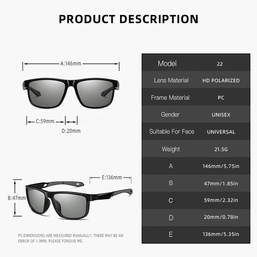 Lightweight TR90 Frame Design Close up of the TR90 lightweight frame on the auto-tinting eyewear