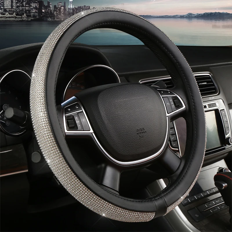 Rhinestone Steering Wheel Cover Crystal Style Rhinestone steering wheel cover with crystal-style decorative surface