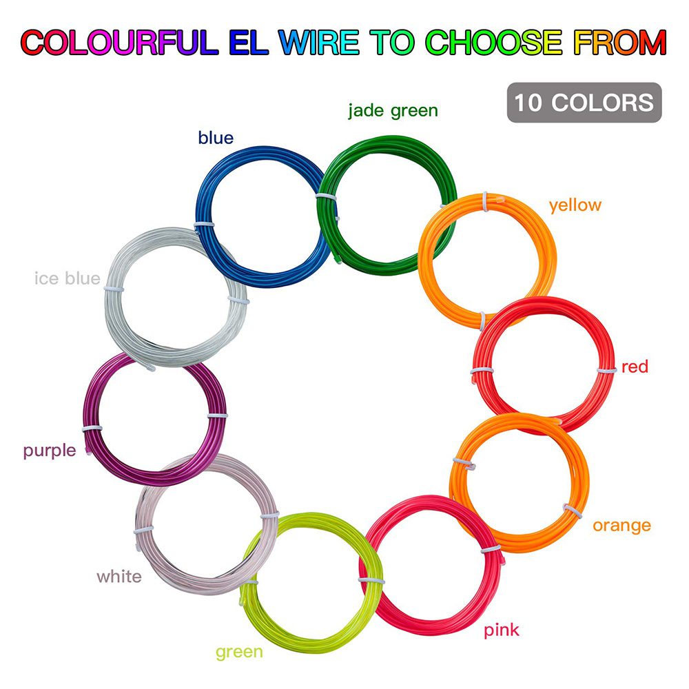 Multiple length options of the el glow wire for different DIY projects